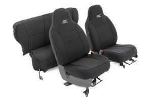 Jeep Cherokee Seat Covers - Rough Country - Neoprene, Non Detach Headrest Front and Rear - '85-'96